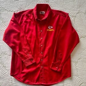 Vintage Chiefs Red Men's Casual Button Down Shirt Size L